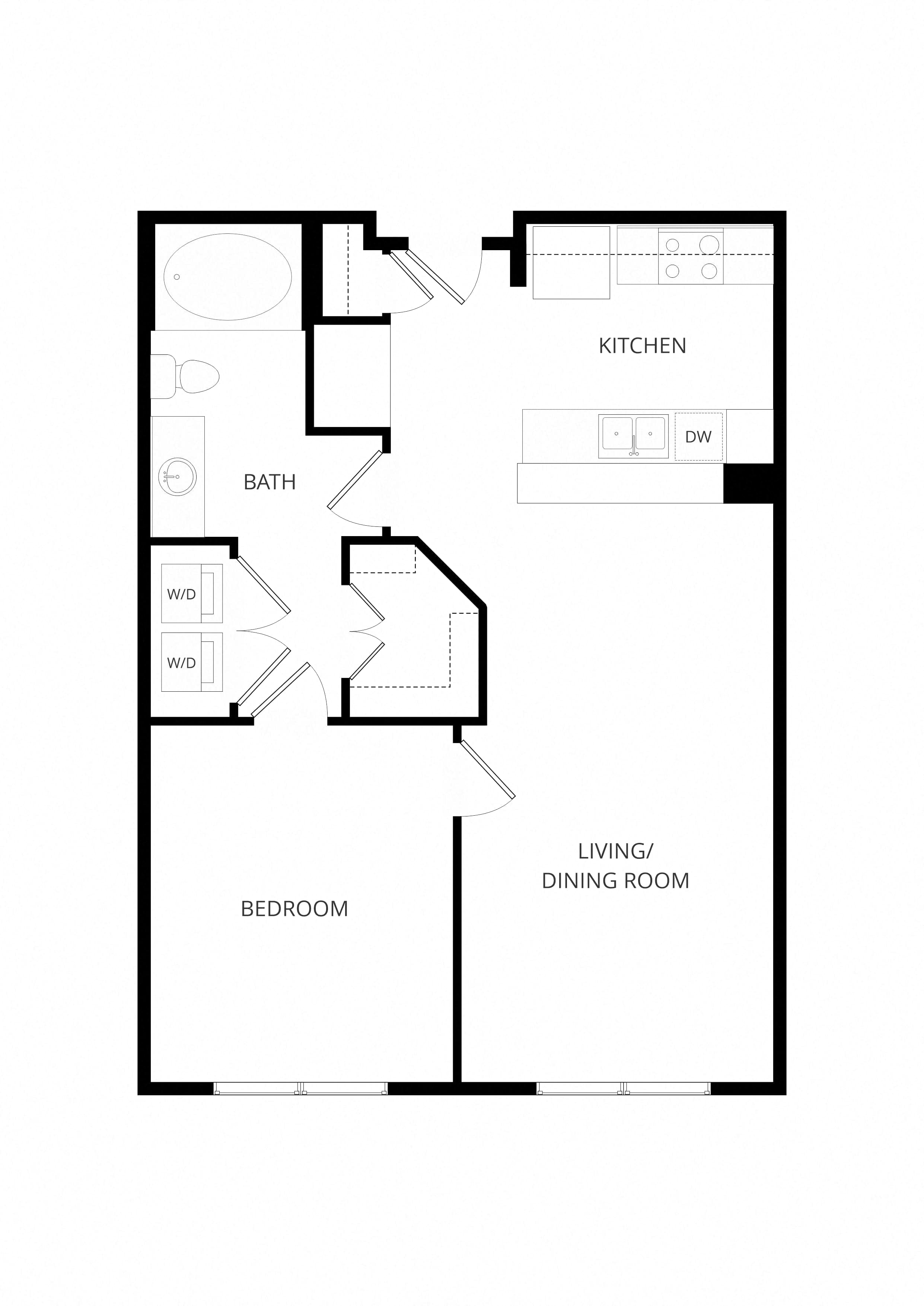 A2_OneBedroom floor plan
